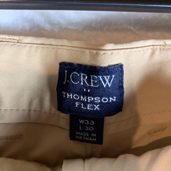 J.Crew Chino Pants Men's 33 X 30‎ Khaki Polyester Thompson Flex Tapered Leg 9783 - Picture 7 of 13